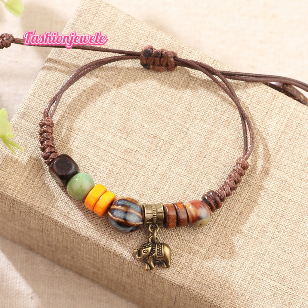 สร้อยข้อมือเครื่องประดับ ดอกไม้แห้งธรรมชาติ ลูกปัดนําโชค ดาวห้าแฉก สไตล์ชนเผ่า เส้นละ12บาท พร้อมส่ง