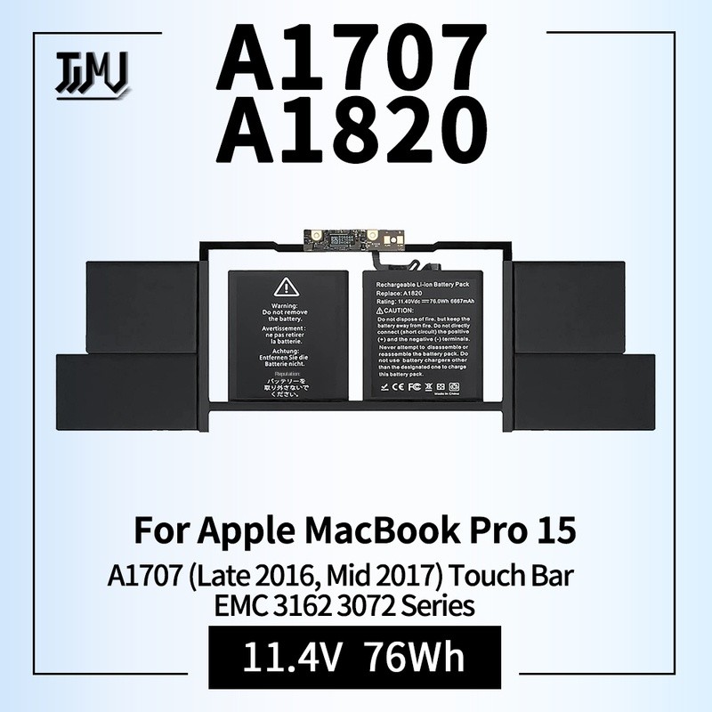 A1707 Laptop Battery Egoway A1820 Replacement for MacBook Pro 15 inch A1707 (Late 2016, Mid 2017) Touch Bar EMC 3162 307