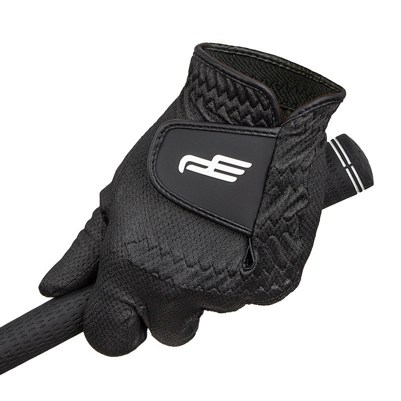 Playeagle ถุงมือกอล์ฟ ผ้าเรยอน กันแดด กันลื่น ระบายอากาศ สีดํา มือซ้าย 23-29 สําหรับผู้ชาย