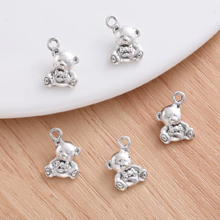 จี้รูปหมี สําหรับทําเครื่องประดับ สร้อยคอ สร้อยข้อมือ ต่างหู DIY 20 ชิ้น