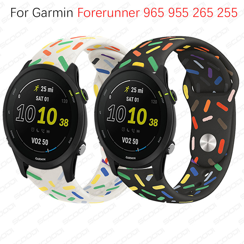 สายนาฬิกาข้อมือซิลิโคน แบบนิ่ม สําหรับ Garmin Forerunner 965 955 265 255