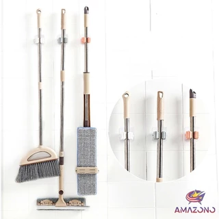 Amaz ที่เก็บไม้กวาด ที่เก็บไม้ถูพื้น ตะขอเก็บไม้ถูพื้น mop ชั้นวางห้องน้ำถ้วยดูด ตะขอเก็บไม้กวาด ตะขอติดผนัง แร็คจัดเก็บ