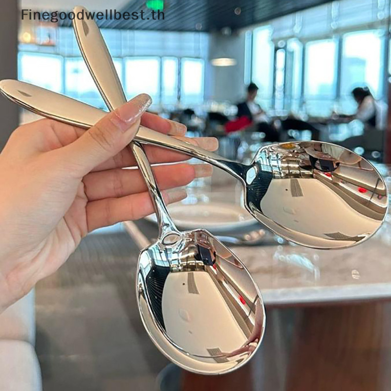 Fbth ทัพพีตักซุป หม้อไฟ สเตนเลส ด้ามจับยาว ขนาดใหญ่ ของใช้บนโต๊ะอาหาร สําหรับบ้าน ห้องครัว