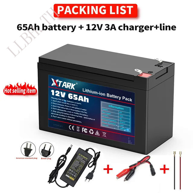 12V Battery 120Ah 18650 lithium battery pack Rechargeable battery for solar energy electric vehicle battery+12.6v3A char