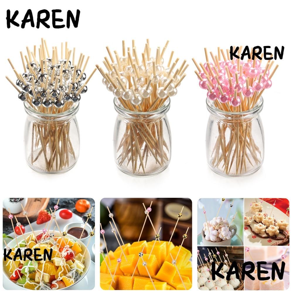 Karen ไม้เสียบผลไม้ ไข่มุก สําหรับค็อกเทล บาร์ ห้องครัว