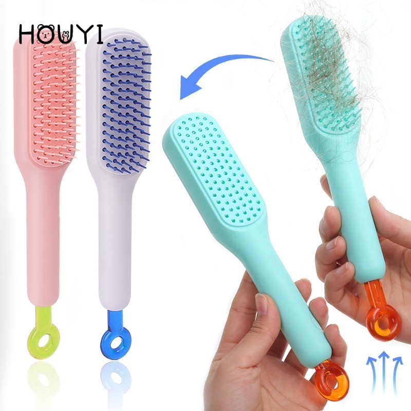 แปรงหวีผม ป้องกันไฟฟ้าสถิตย์ แบบพกพา แบบสร้างสรรค์ สําหรับผู้หญิง