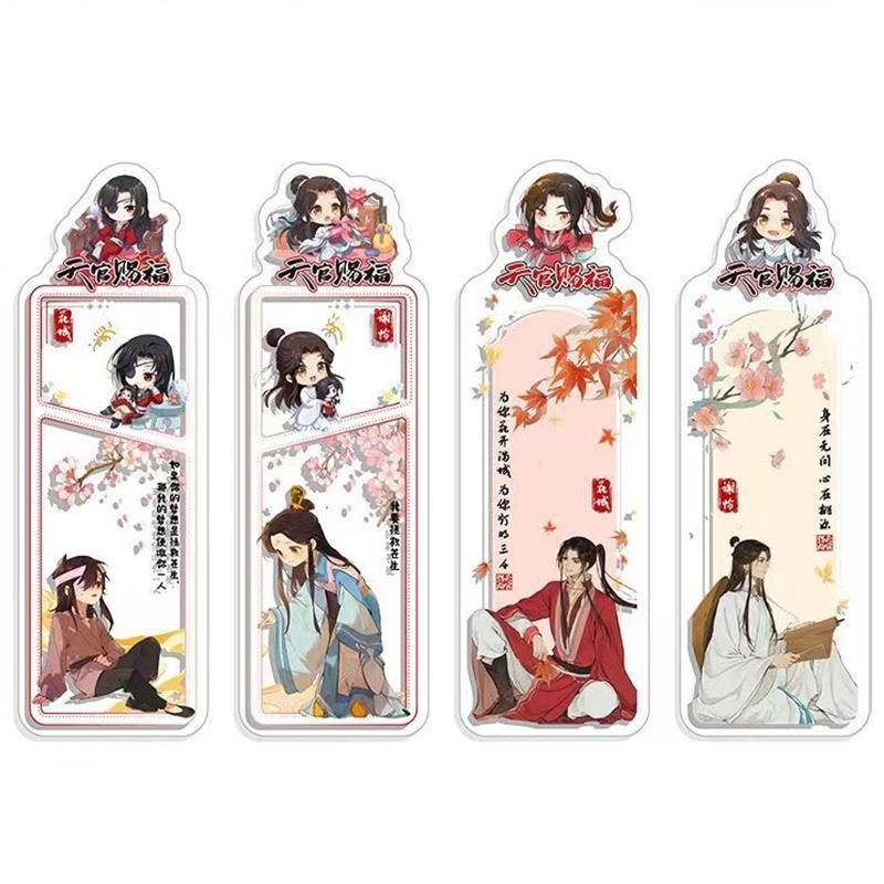 6 ชิ ้ น/Lot Tian Guan Ci Fu Xie Lian Hua Cheng อะคริลิค Bookmark น ่ ารัก Heaven อย ่ างเป ็ นทางการ Blessing การ ์ ตูนรูปแบบหน ้ า Marker โรงเรียนเครื ่ องเขียนซัพพลายของขวัญวันเกิด