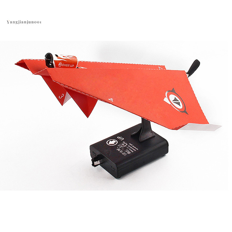 Yangjianjun&gt; โมเดลเครื่องบินบังคับวิทยุ กระดาษพับได้ DIY สีแดง ของเล่นสําหรับเด็ก