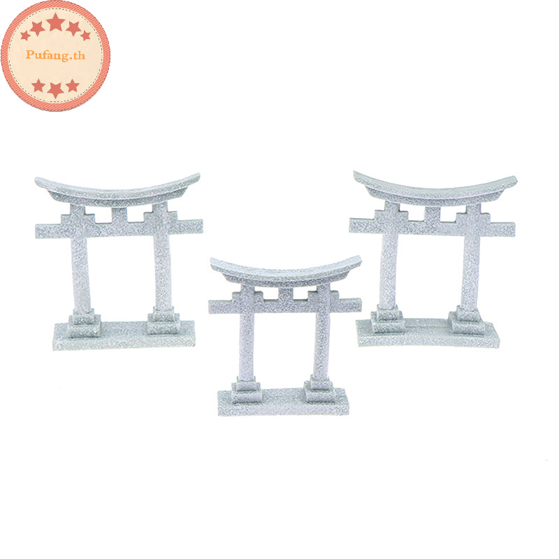 Pufang Torii Gate Aquarium Decor Miniature Ornamenttank Garden Shrine Shinto ภูมิทัศน ์ หินทราย Micro ตกแต ่ งจําลอง TH