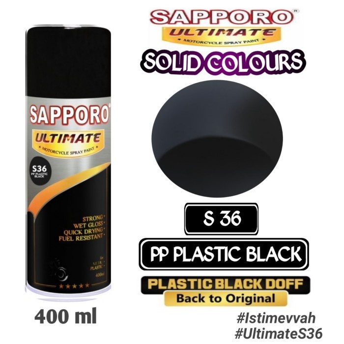SAPPORO ULTIMATE S36 PP พลาสติกสีดํา 400 มล. สีสเปรย์ Pylok Pilok