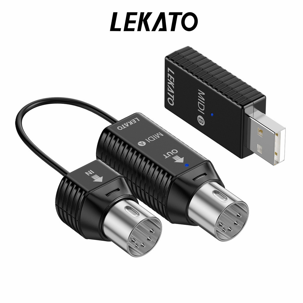 LEKATO อะแดปเตอร์ MIDI ไร้สาย Bluetooth5.0 Latency ต่ํา 5 PIN สําหรับเปียโนไฟฟ้า/คีย์บอร์ด, EWI, Key
