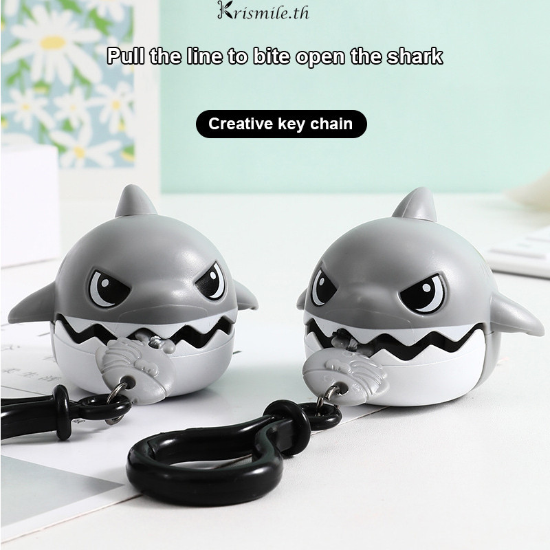 ส่งเร็วจากไทย สายดึงปลาฉลามขนาดเล็ก จี้สปริง สายกัดปลาฉลาม Keyfob-M