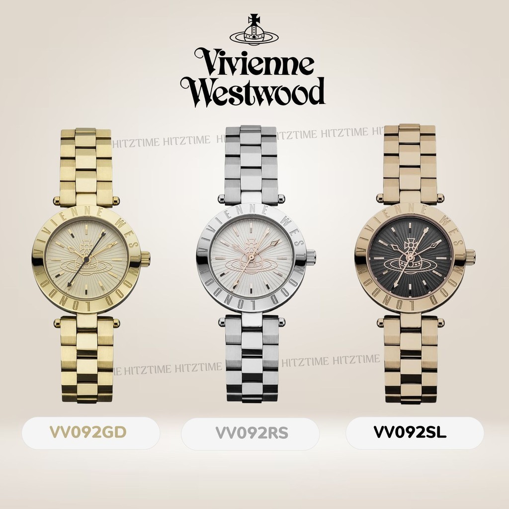 HIZTIME นาฬิกา Vivienne Westwood นาฬิกาข้อมือผู้หญิง นาฬิกาผู้หญิง แบรนด์เนม  Brandname รุ่น VV092GD