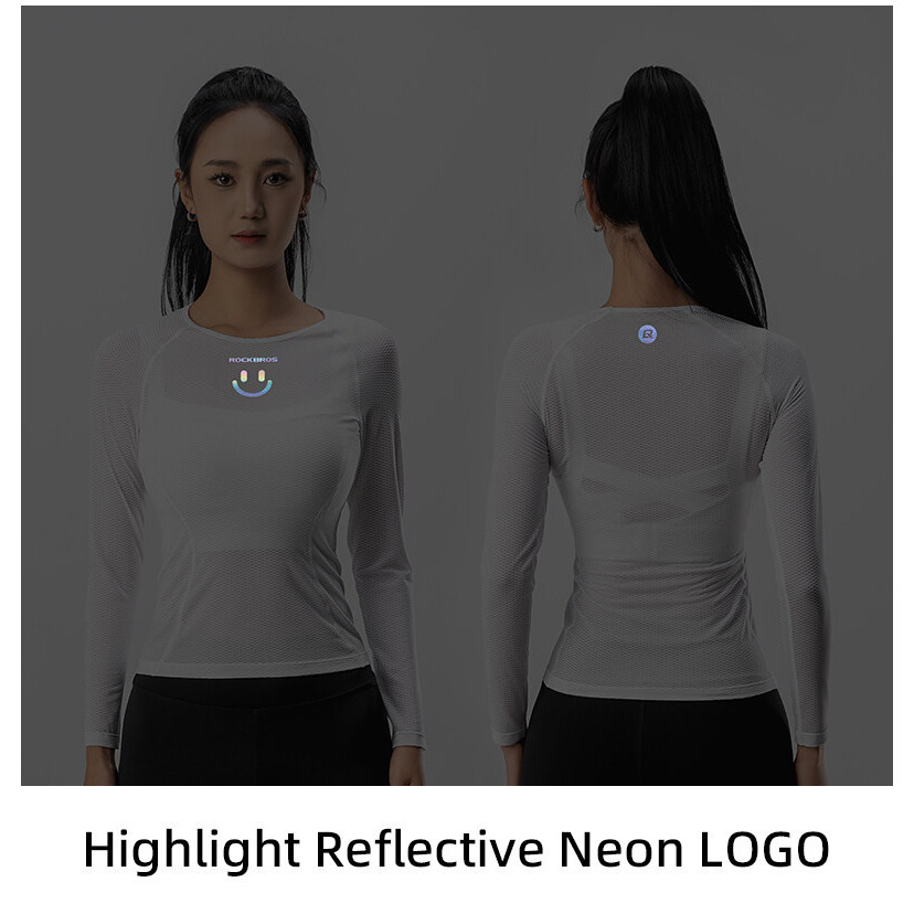 Rockbros ผู ้ หญิงขี ่ จักรยาน Jersey ฤดูร ้ อน Breathable Anti-เหงื ่ อขี ่ จักรยานฐานชั ้ นแขนยาววิ ่ งออกกําลังกายกีฬาเสื ้ อด ้ านบนแน ่ น — صورة 6