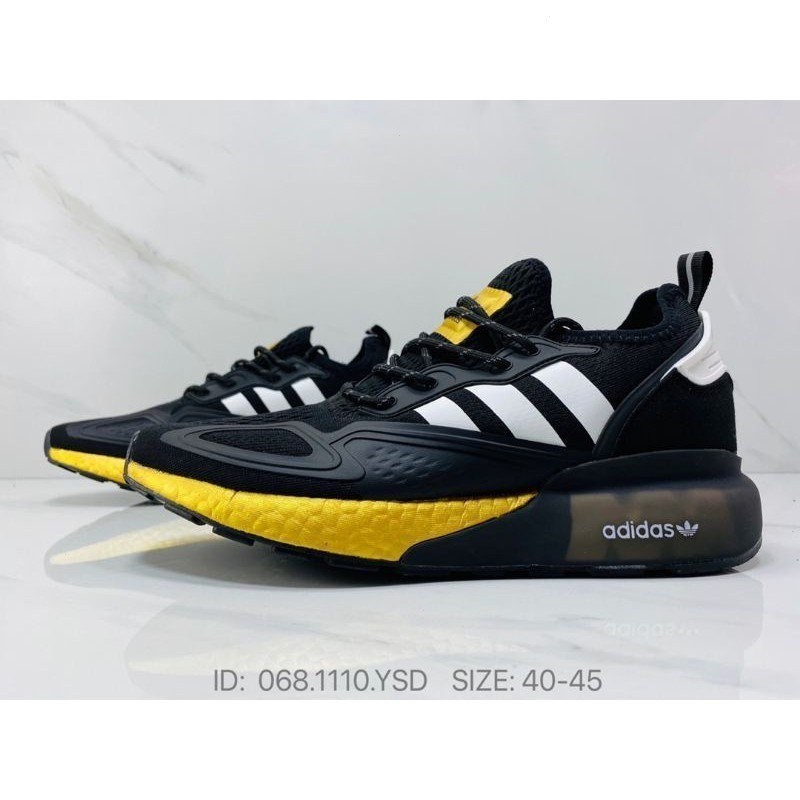 Adidas ZX 2K Boost FX7475 รองเท้าวิ่ง สีดํา สีเหลือง สําหรับผู้ชาย PREMIUM-40-45 EURO