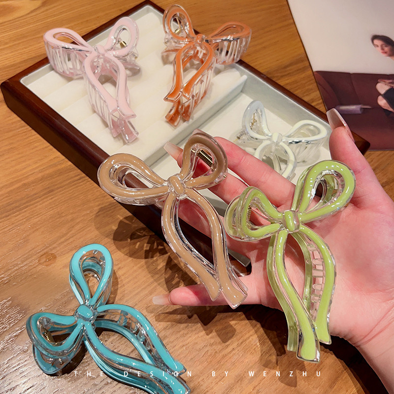 โบว ์ Hairpin ผู ้ หญิงกลับหัว Hairpin คลิปฤดูร ้ อนขนาดใหญ ่ ใหม ่ คลิป Headwear Shark คลิป