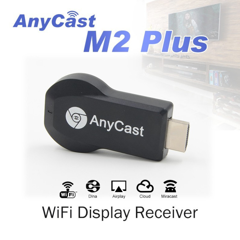 AnyCast M2 Plus จอแสดงผล WiFi Dongle ตัวรับสัญญาณทีวีไร้สาย 1080P HDMI TV DLNA Airplay Ezmira Cloud