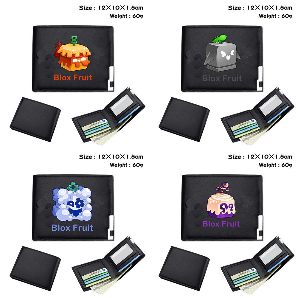 Kitsune Fruit Blox Fruit Wallet Student Half Fold Wallet Mens and Womens Short Wallet Card Bag Zero 