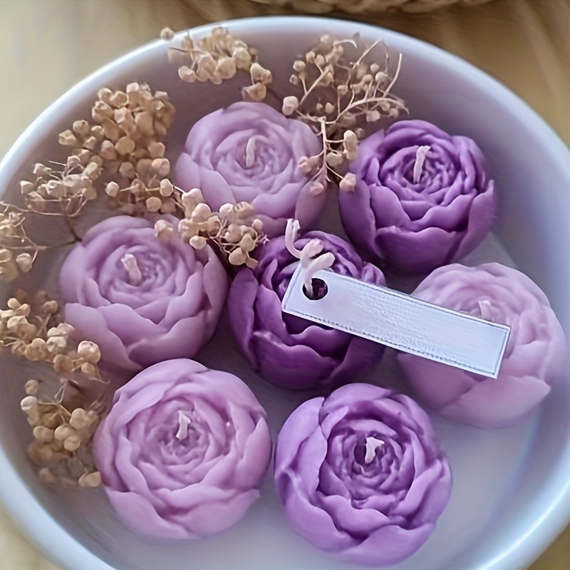 1 PC เรซิ่นดอกไม้แม่พิมพ์ Bloom Rose เทียนพลาสเตอร์ซิลิโคนแม่พิมพ์สําหรับ DIY Handmade ช็อกโกแลต Cupcake ขนมตกแต่งเทียนเรซิ่น Clay หัตถกรรมทํา