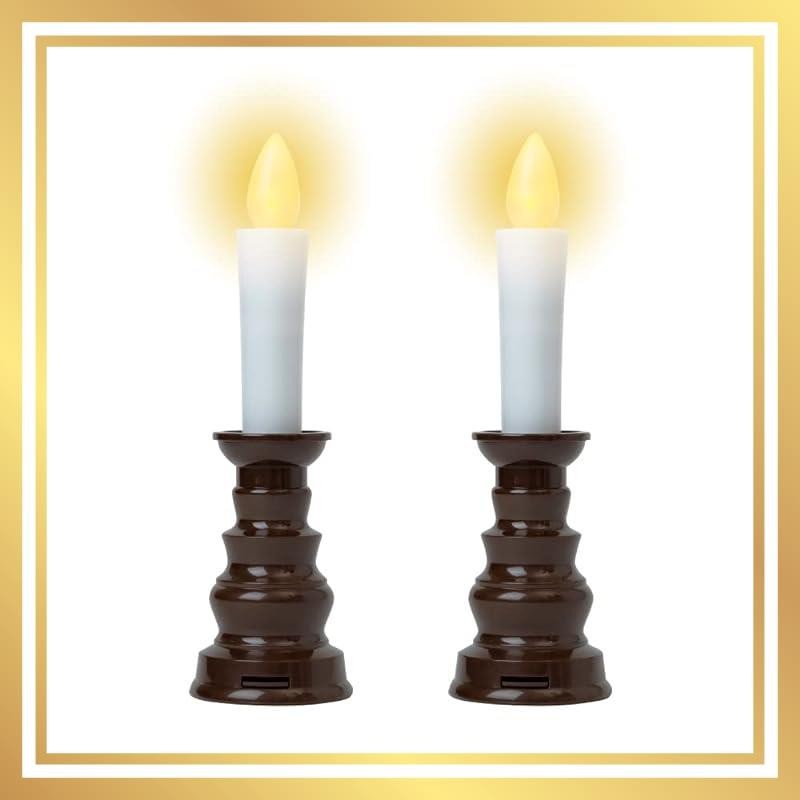 Fukushodo LED candles for Buddhist altars. Japanese made, battery-powered electric candles. 2 candles for Buddhist altar.