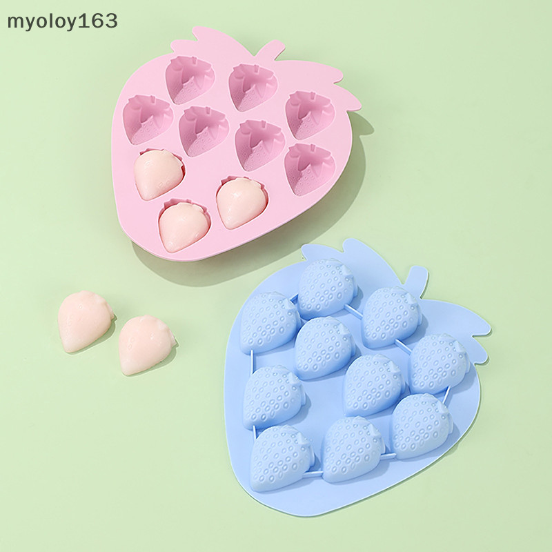Myoloy 1 PC 3D สตรอเบอร์รี่ Ice Cube แม่พิมพ์ซิลิโคน DIY ช็อกโกแลต Candy แม่พิมพ์ดินเรซิ่น Mould Party Cupcake Decorag เครื่องมือ TH