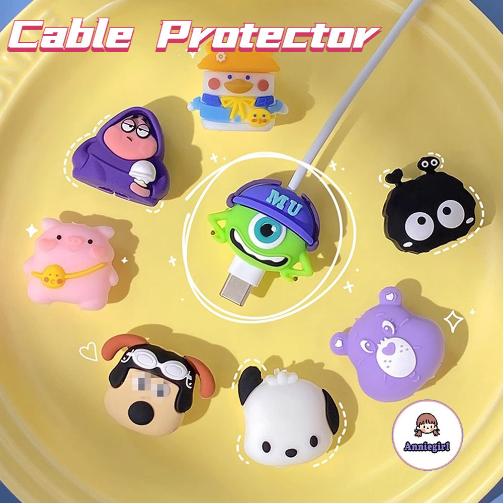 การ ์ ตูนสัตว ์ Monster Cable Protector สําหรับ USB Charger สายไฟ Apple/Type C 3D Puppy Bear Silicon Data Line แขนป ้ องกันทนทานทนต ่ อการสึกหรอฝาครอบสายเคเบิล