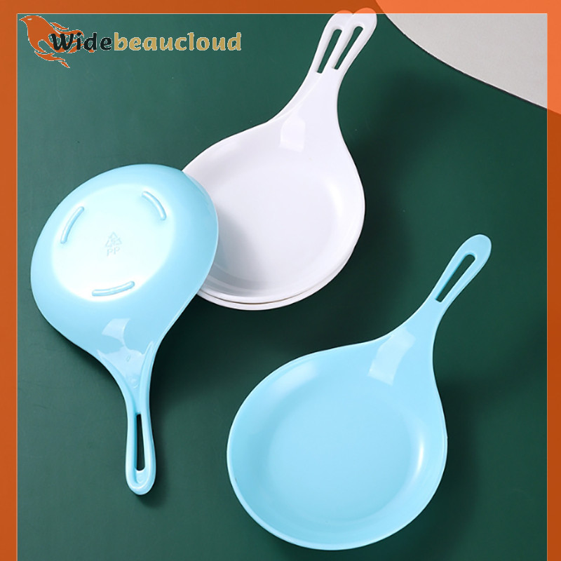 Widebeaucloud เกาหลีมือถือจานแฟชั ่ นสีขาวพร ้ อมที ่ จับขนาดใหญ ่ ช ้ อนถาดทอดไก ่ ทอดจานขนมผลไม ้ ขนมเค ้ กจานใหม ่ Nice