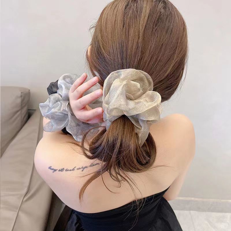 Organza คู่ขนาดใหญ่ลําไส้ผม Tie ผู้หญิงเกาหลี Ins ฤดูร้อนแฟชั่นอุปกรณ์เสริมผม - รูปที่ 4