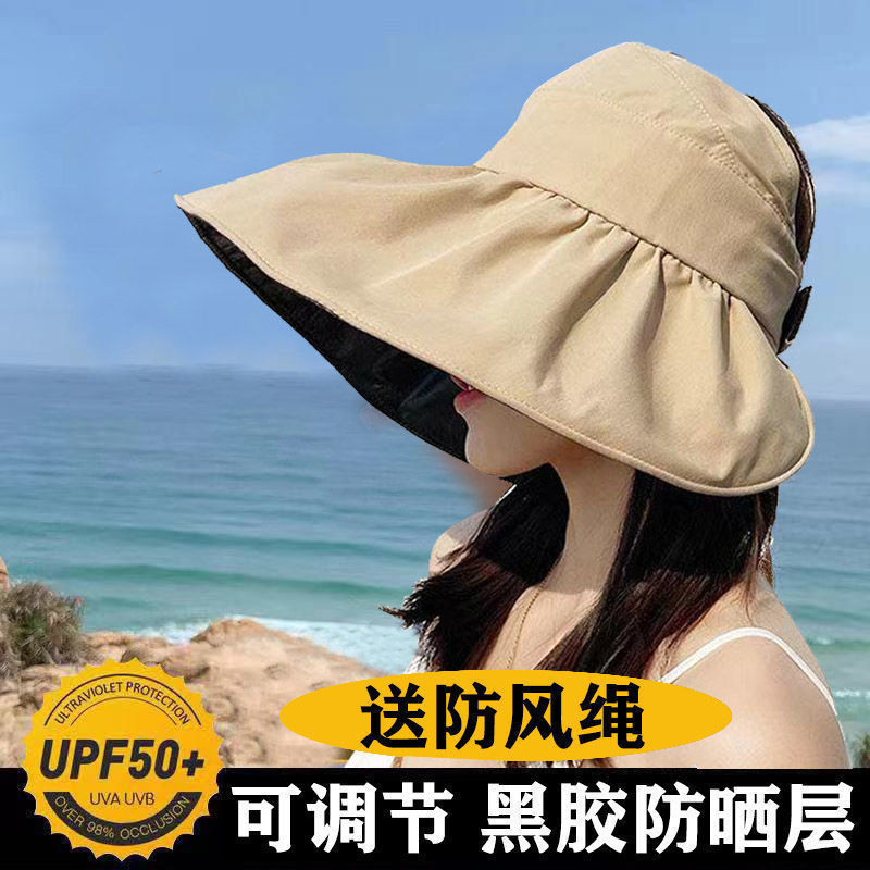 Japanese Vinyl Air Top Sun Protection Hat Female Summer Big Brim UV Protection Sun Hat Foldable Fisherman Hat/fs/