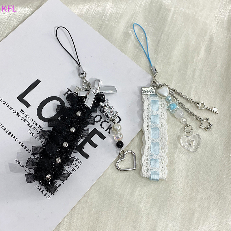 (KFL) Y2k ลูกไม้ริบบิ้นโทรศัพท์โซ่หวาน Cool Bear Love Cat Claw จี้ Charm หูฟังแขวนเชือก CCD เชือกเส้นเล็กกระเป๋าตกแต่งขายร้อน