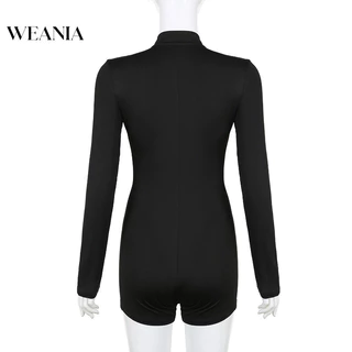 (shipped from Thailand) Weania ชุดจั ๊ มสูททรงสลิมแขนยาวผู ้ หญิง