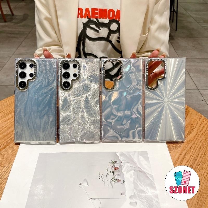 Camlet นุ่มกันกระแทกเคสโทรศัพท์สําหรับ Samsung Galaxy Ultra S24 S23 S22 Ultra S21 Plus S20 A55 A54 A34 A52 A32 A12 A71 A51 A50 A30 Anti-fall Electroplating กล้องฝาครอบโทรศัพท์