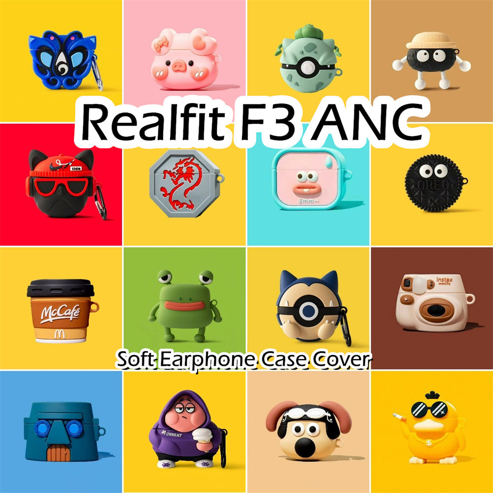 READY STOCK! นําไปใช้กับ Realfit F3 ANC เคส Case เคสหูฟัง การ์ตูนน่ารักคู่ ซิลิโคนนุ่ม เคสหูฟัง NO.2