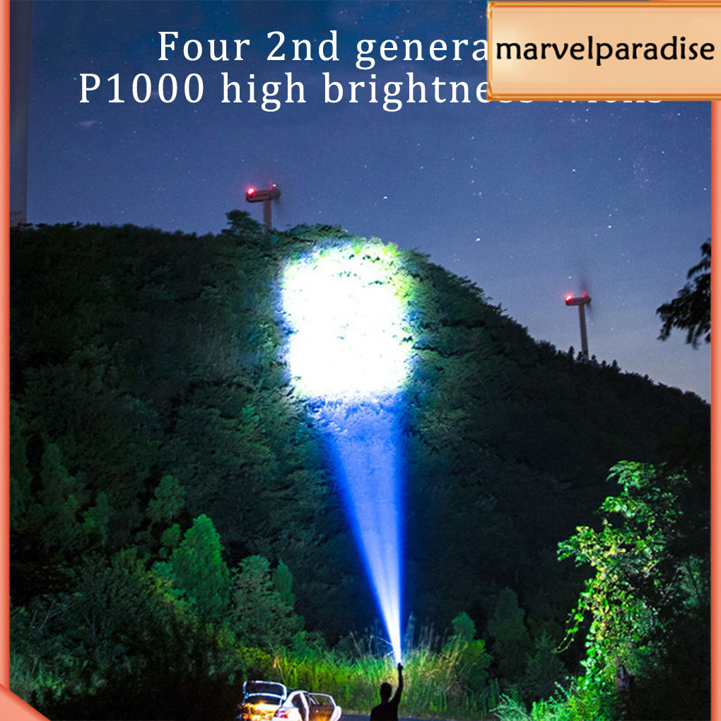 Mapde1/2 ไฟฉาย LED USB ชาร์จไฟฉายระยะไกลที่มีประสิทธิภาพความสว่างแสง IP44 กันน้ํา Bright Spotlight กลางแจ้งฉุกเฉิน