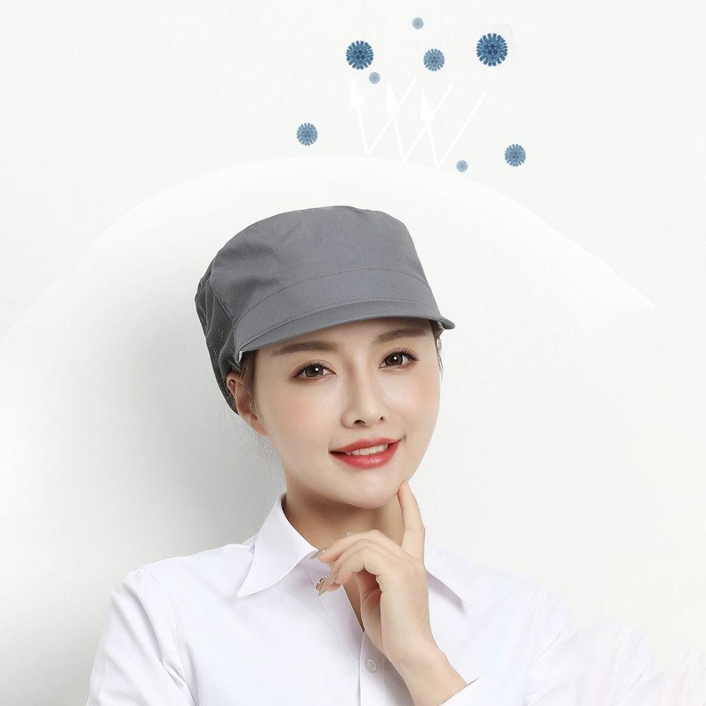 หมวกทํางาน ฮุ่ย, ผ้าบริการอาหารหมวกเชฟ, เก๋ไก๋กันควันฝุ่นตาข่ายระบายอากาศชุดทํางานตาข่ายคลุมผมหมวกโรงแรมร้านอาหาร - รูปที่ 4