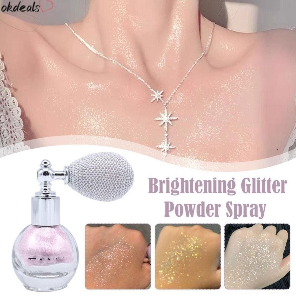 Okdeals Diamond High Gloss Glitter Spray Fine Shimmer Air Bag Shiny Powder Brightening Fragrance-Inf