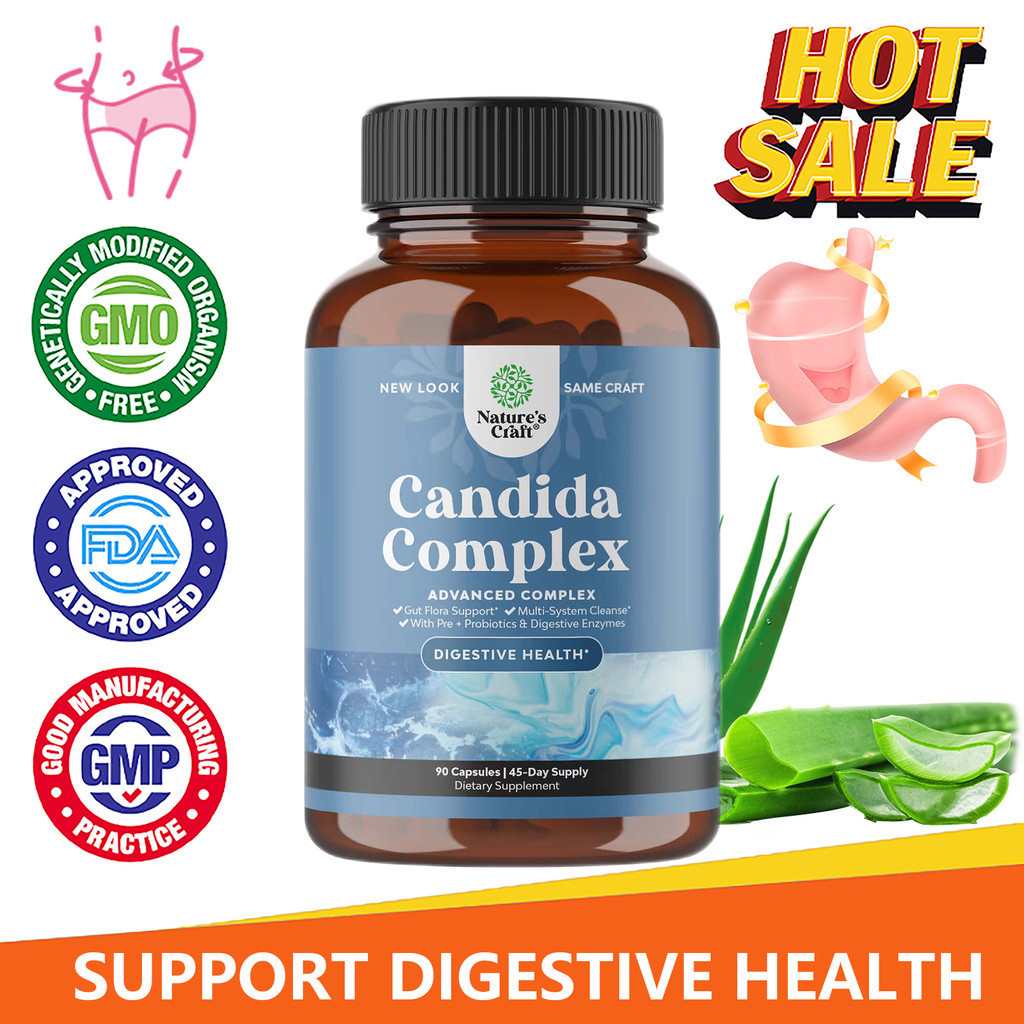 Candida Complex พร ้ อมเอนไซม ์ ย ่ อยอาหาร - Nature 's Candida Support Complex 90 แคปซูล