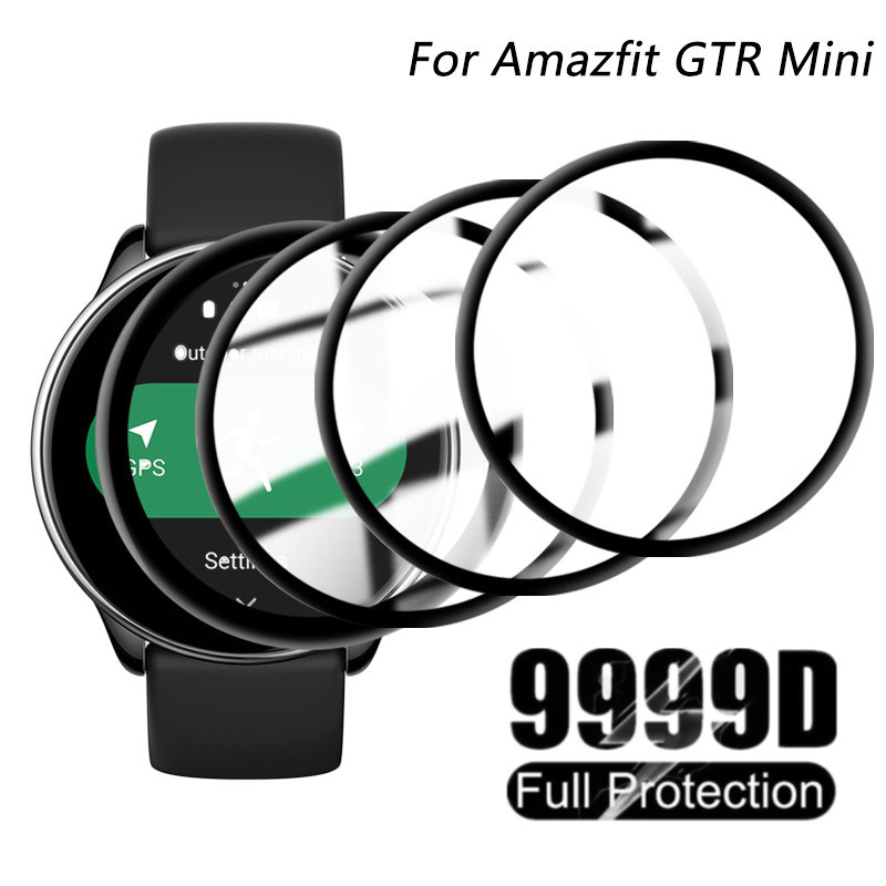 Amazfit GTR2 GTR2e GTR3 GTR4 GTRMini 400D HD โค้งสีดําขอบฟิล์มกระจกนิรภัยสําหรับ Amazfit GTR 4 Limited Edition 3 Pro 2e SIM 2 47 มม.Mini Anti Scratch นาฬิกาป้องกันหน้าจอ