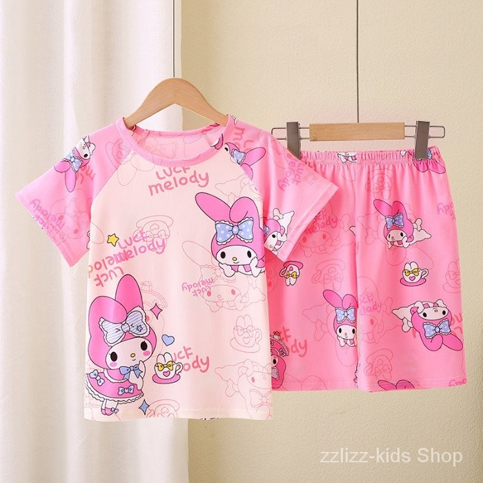 ชุดนอนเด ็ กผู ้ หญิงฤดูร ้ อนชุดนอนเด ็ กแขนสั ้ นเด ็ กผู ้ หญิงการ ์ ตูนรอบคอเครื ่ องปรับอากาศ - รูปที่ 4