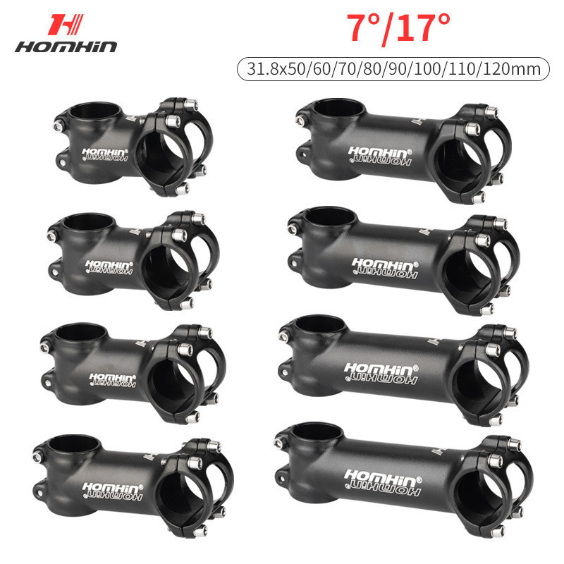 Homhin Mtb จักรยาน Handlebar Stem 7 องศา 17 องศาอลูมิเนียม Mtb Stem 50 มม.-120 มม.Mtb Power 31.8 มม.Mtb จักรยานตารางจักรยานอะไหล ่