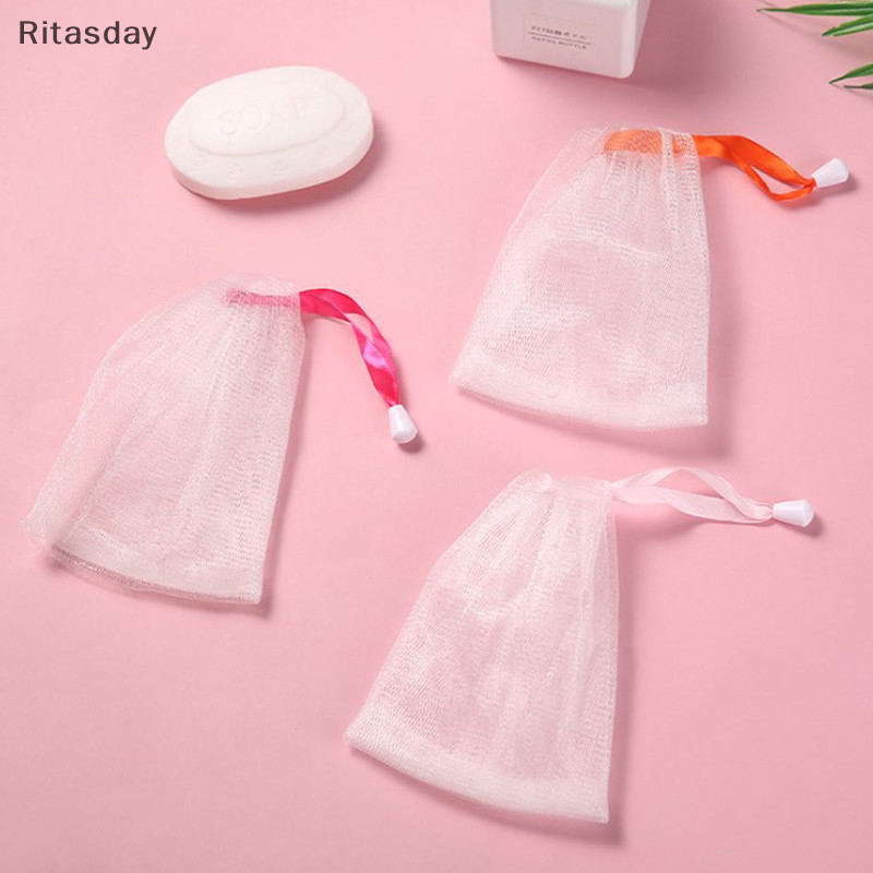 Ritasday ถุงตาข ่ ายสบู ่ ตาข ่ ายตาข ่ ายสําหรับโฟมทําความสะอาดสบู ่ อาบน ้ ําสุทธิใหม ่