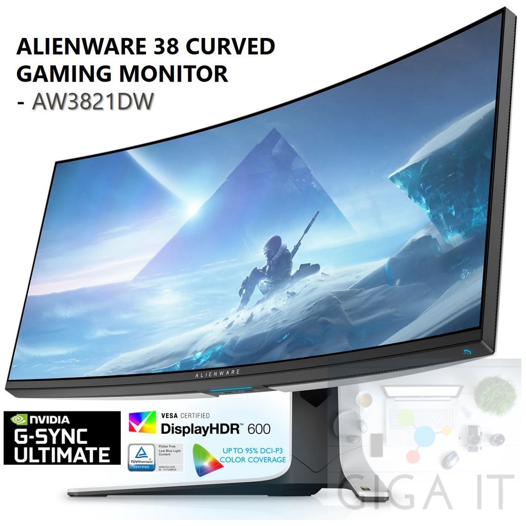 DELL Alienware AW3821DW Curved Gaming Monitor 37.5" Fast IPS, UWQHD (DP,HDMI) 1ms, 144Hz, G-Sync ประกันเดล On-Site 3 ปี