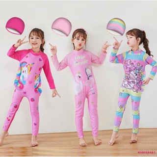 Mg-kids Girls Rash Guard ชุดว่ายน้ํา Jumpsuits พิมพ์การ์ตูนซ…