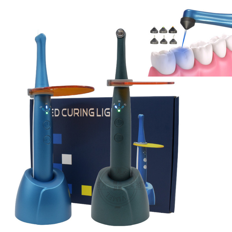 ออกแบบใหม ่ 1 วินาทีทันตกรรมไร ้ สาย Curing Light ทันตแพทย ์ LED Cure โคมไฟ 7 หัวการบ ่ มอเนกประสงค ์