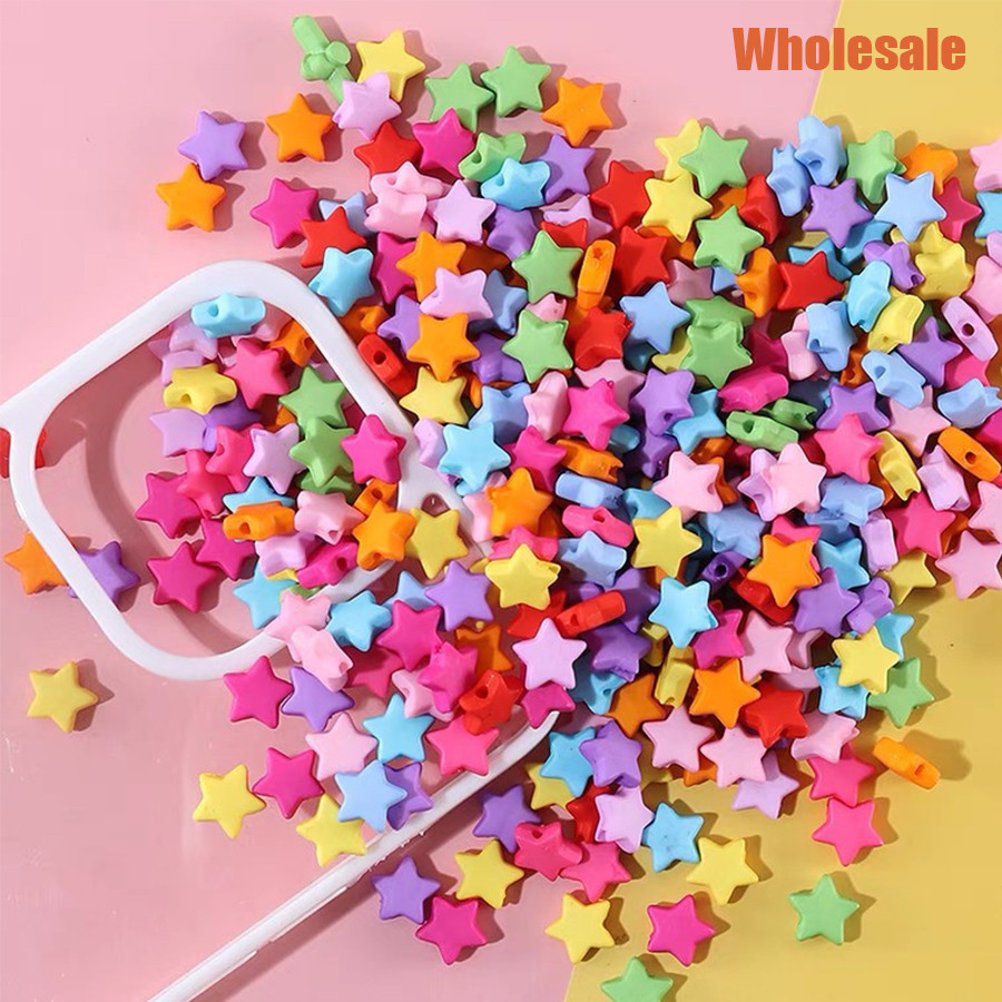 50 ชิ ้ น 9 มิลลิเมตรหัตถกรรมรูปดาวอะคริลิคหลวมลูกปัดหลากสี DIY สําหรับเครื ่ องประดับทําอุปกรณ ์ เสริม