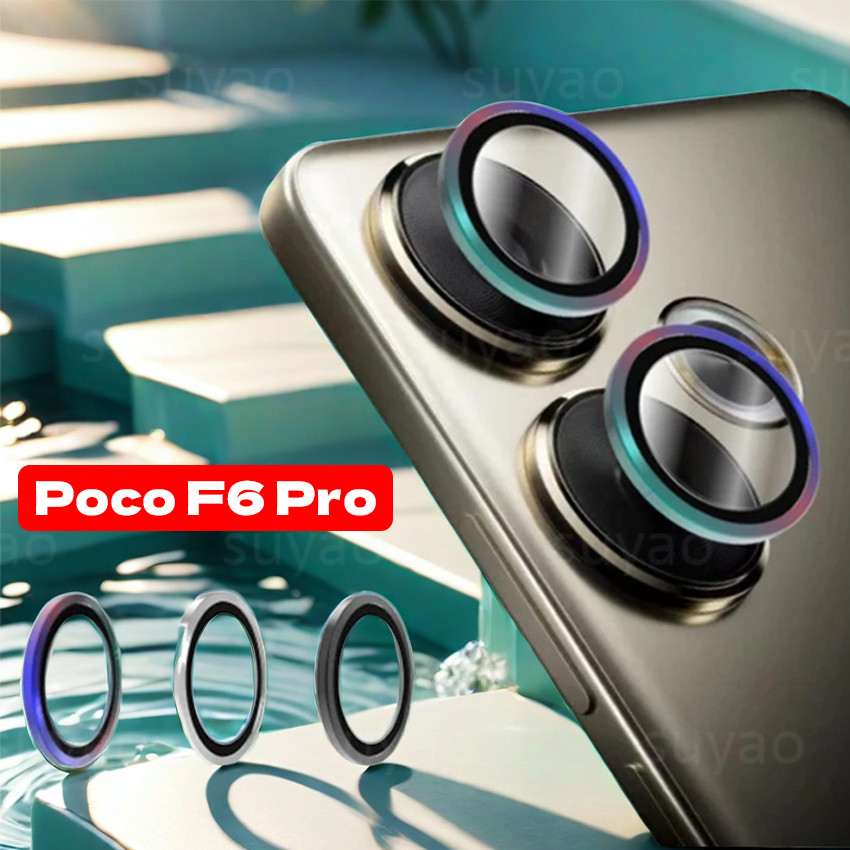 สําหรับ Xiaomi PocoF6 Pro F6Pro F 6 5G 2024 Eagle Eye เลนส์กล้องฟิล์ม HD โค้ง Clear Poco F6 PocoF6Pro กระจกนิรภัยโลหะกล้องแหวน Protectors หน้าจอแฟชั่นปกหลัง