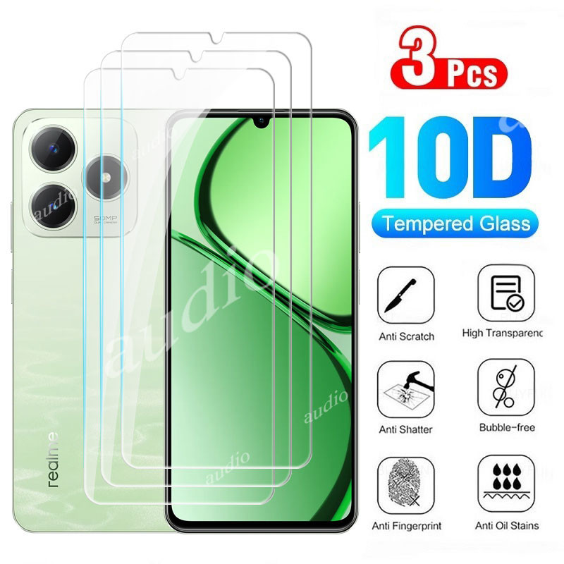3 ชิ้นกระจกนิรภัยป้องกันหน้าจอสําหรับRealme c63 c61 NFC 4G 2024 โปร่งใสใสป้องกันฟิล์มบางสําหรับRealm