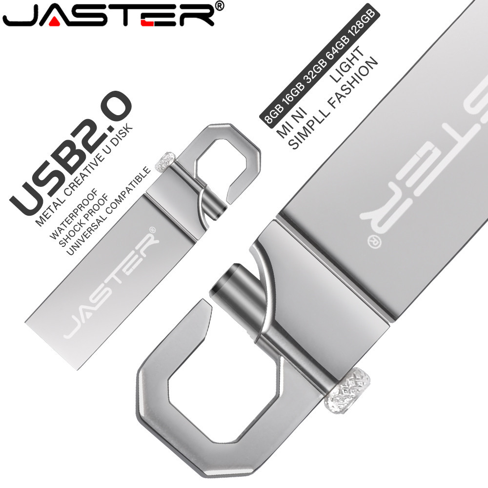 Jaster แฟลชไดรฟ์ USB 2.0 128GB 64GB กันน้ํา 32GB 16GB 8GB 4GB