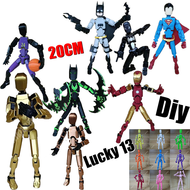 [ ผลิตภัณฑ ์ สําเร ็ จรูป ] 20 ซม.Dummy 3D พิมพ ์ Lucky 13 Action Figure หุ ่ นยนต ์ Dummy 13 ของขวัญสําหรับเด ็ ก T13 รุ ่ นของเล ่ น