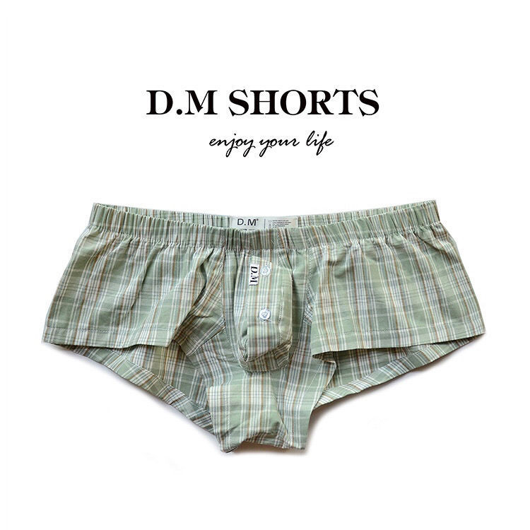 กางเกงในผู้ชายเซ็กซี่ D.M กางเกงสำหรับบ้าน  ปุ่ม  หลวม  breathable  underwear  เอวต่ํา  สะดวกสบาย